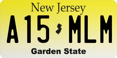 NJ license plate A15MLM