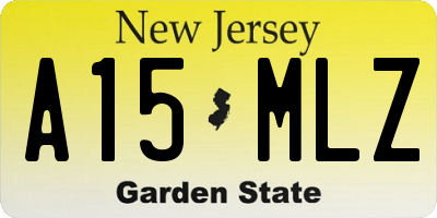 NJ license plate A15MLZ
