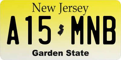 NJ license plate A15MNB