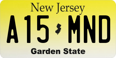 NJ license plate A15MND