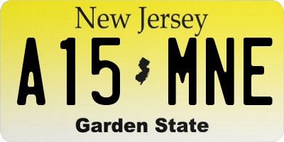 NJ license plate A15MNE