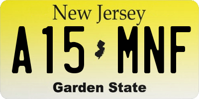 NJ license plate A15MNF