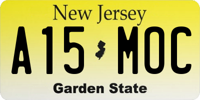 NJ license plate A15MOC