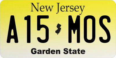 NJ license plate A15MOS