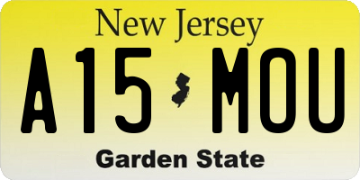 NJ license plate A15MOU