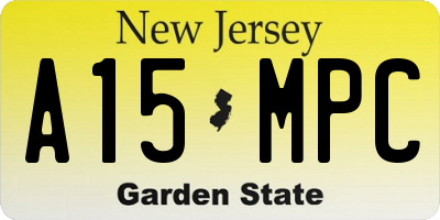 NJ license plate A15MPC