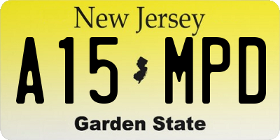 NJ license plate A15MPD
