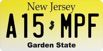NJ license plate A15MPF