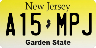 NJ license plate A15MPJ