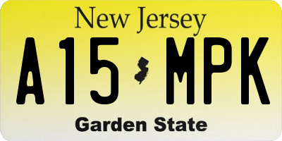 NJ license plate A15MPK