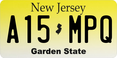 NJ license plate A15MPQ