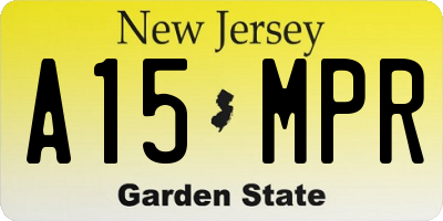 NJ license plate A15MPR