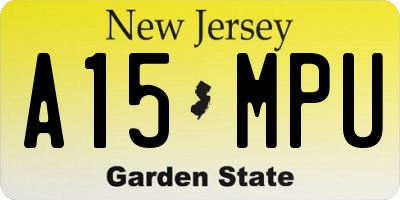 NJ license plate A15MPU