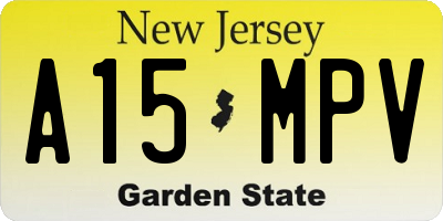 NJ license plate A15MPV