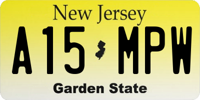 NJ license plate A15MPW