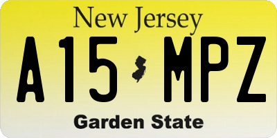 NJ license plate A15MPZ
