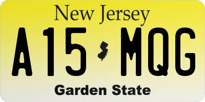 NJ license plate A15MQG
