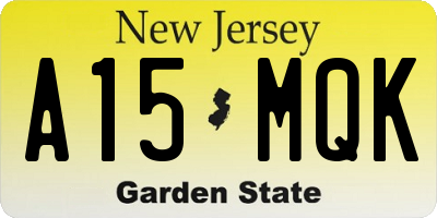 NJ license plate A15MQK