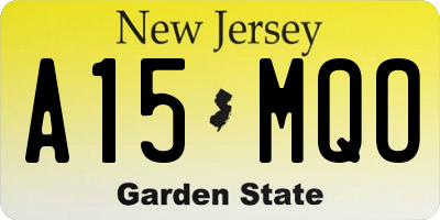 NJ license plate A15MQO
