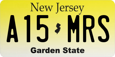 NJ license plate A15MRS