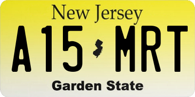 NJ license plate A15MRT