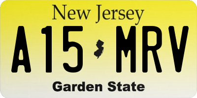 NJ license plate A15MRV