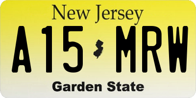 NJ license plate A15MRW