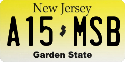 NJ license plate A15MSB