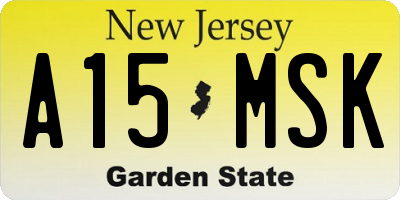 NJ license plate A15MSK