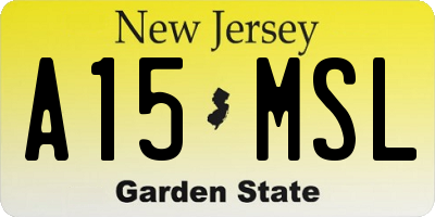 NJ license plate A15MSL