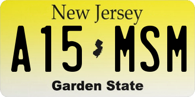NJ license plate A15MSM