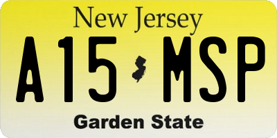 NJ license plate A15MSP