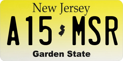 NJ license plate A15MSR
