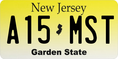 NJ license plate A15MST