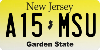 NJ license plate A15MSU