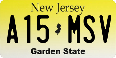NJ license plate A15MSV