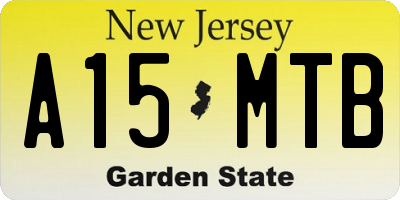 NJ license plate A15MTB