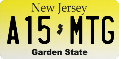 NJ license plate A15MTG