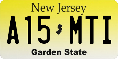 NJ license plate A15MTI