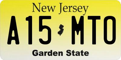 NJ license plate A15MTO