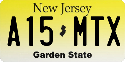 NJ license plate A15MTX