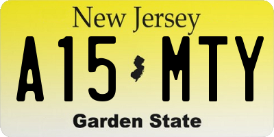 NJ license plate A15MTY