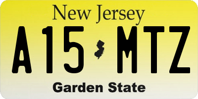 NJ license plate A15MTZ