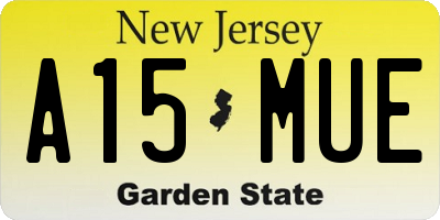 NJ license plate A15MUE