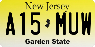 NJ license plate A15MUW