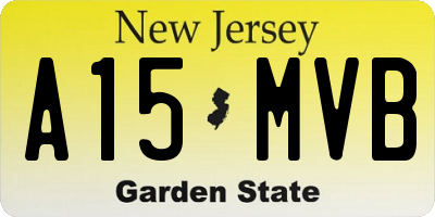NJ license plate A15MVB