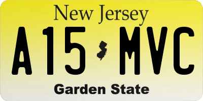 NJ license plate A15MVC