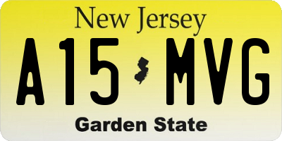 NJ license plate A15MVG
