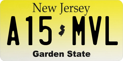 NJ license plate A15MVL