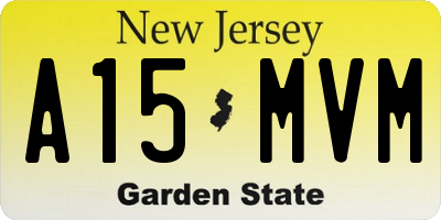 NJ license plate A15MVM